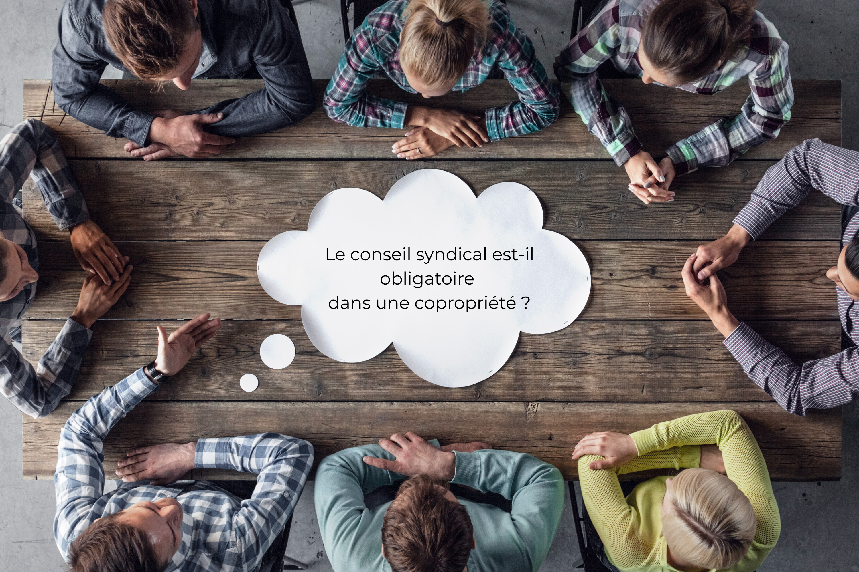 Reunion conseil syndical avec au centre la question "le conseil syndical est-il obligatoire ou non ?"